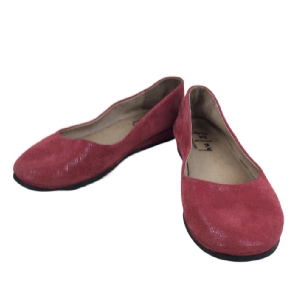 FS/NY Red Leather Flat Shoes 6.5